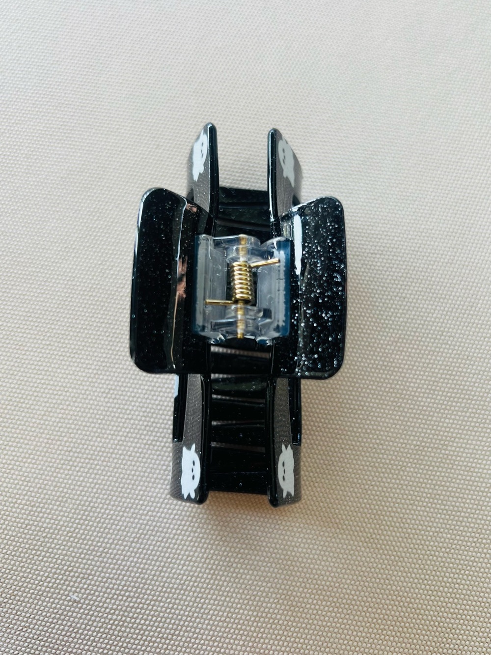 Black Ghost Print Hair Claw Clip - Picture 3 of 5